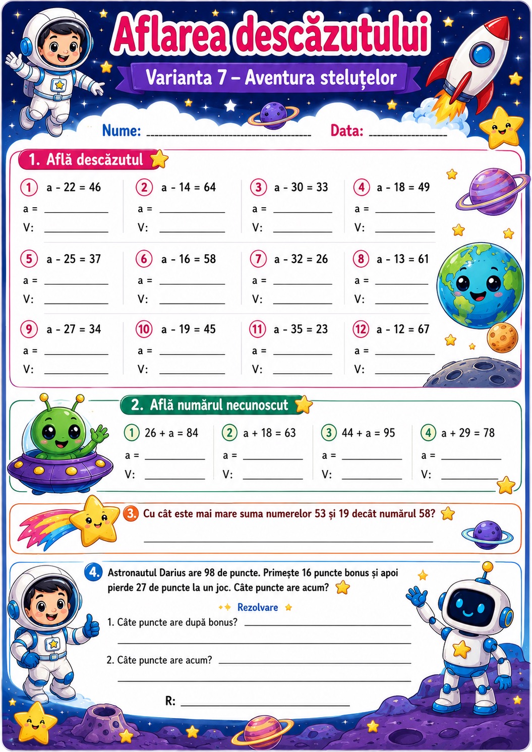 Aflarea descăzutului — Varianta 7 — Aventura steluțelor